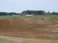 North wall of the pit